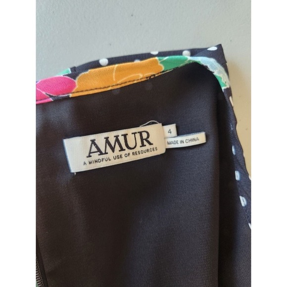 NWT AMUR Dalilah Tier Mini Dress Size 4 Black Pop Dot FC401 - Picture 9 of 11